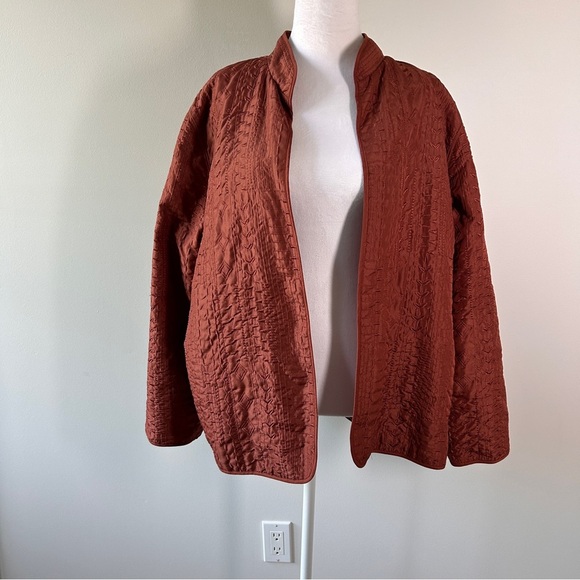 Alfred Dunner Jacket Women’s Size 18 Rust Coloured Embroidered lightweight - Picture 1 of 10